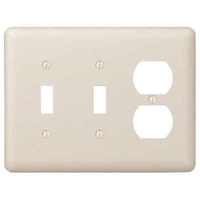 Devon 2 Toggle and 1 Duplex Combination Wall Plate - Almond