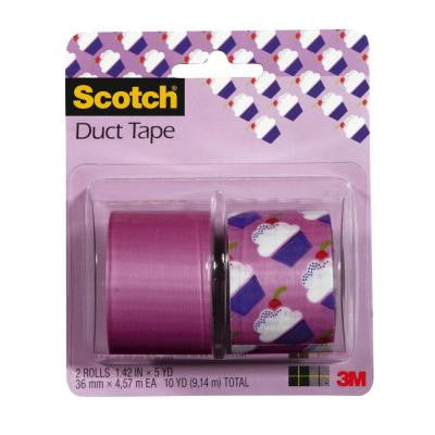 Scotch 1.42 in. x 5 yds. Cupcakes Duct Tape (2-Pack)