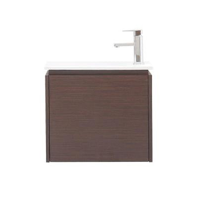 Milo 22 in. Vanity in Iron Wood with Vitreous China Vanity Top in White
