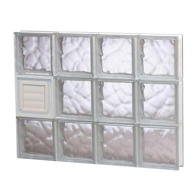31 in. x 23.25 in. x 3.125 in. Wave Pattern Glass Block Window with Dryer Vent