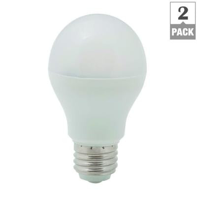 60W Equivalent Soft White A19 Non-Dimmable LED Light Bulb (2-Pack)