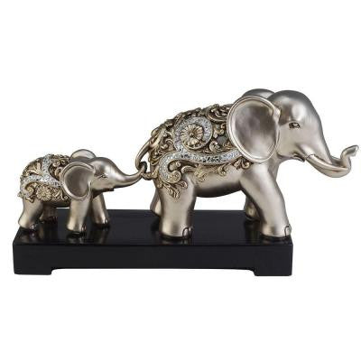 9 in. H Silver Vine Elephant Decorative Piece