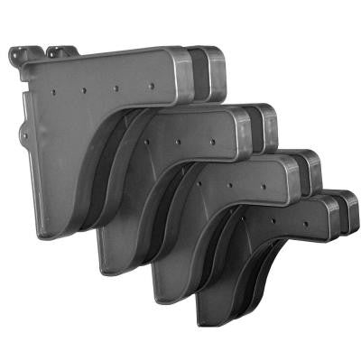 12 in. x 10 in. Silver End Brackets (Set of 8) for Shelf (for mounting to back wall/connecting)