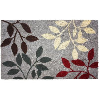 Natural Ferns 18 in. x 30 in. Vinyl Back Coco Door Mat