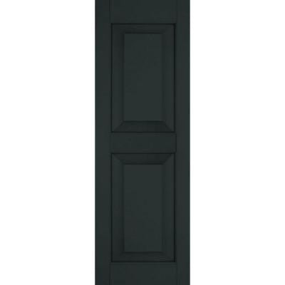18 in. x 32 in. Exterior Real Wood Sapele Mahogany Raised Panel Shutters Pair Dark Green