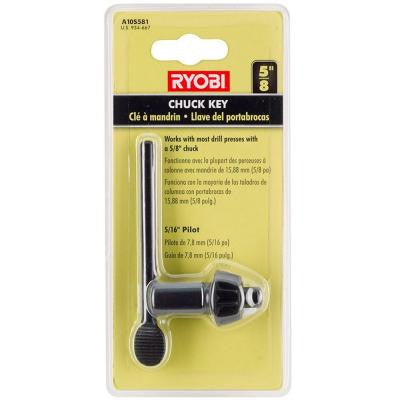 5/8 in. Black Metal Chuck Key with 5/16 in. Pilot