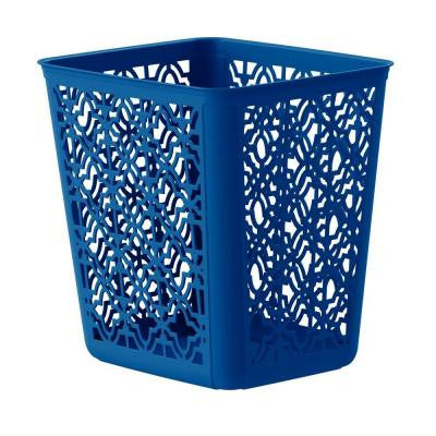 4 Gal. Regatta Blue Trellis Wastebasket