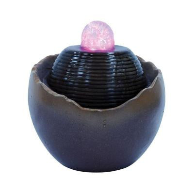 8.75 in. Antique Brass LED Water Fountain
