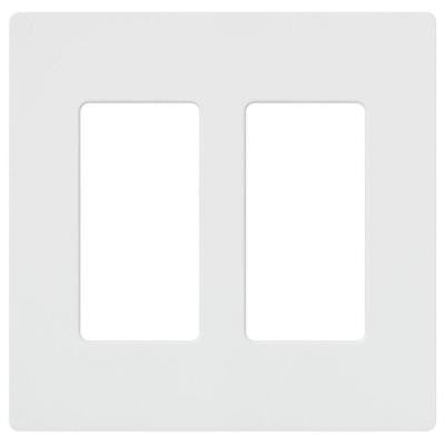 Claro 2 Gang Wall Plate - White