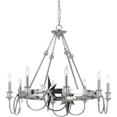 Orion 8-Light Chrome Chandelier with Crystal Accents