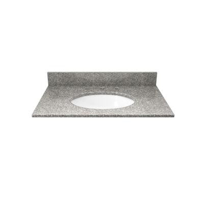 25 in. Granite Vanity Top in Burlywood with White Basin