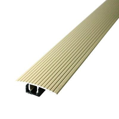Cinch 1.5 in. x 36 in. Beige Fluted T-Molding Transition Strip for Similar Height Floors with Snap Track