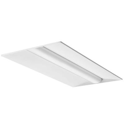 2 ft. x 4 ft. White LED Low Profile Troffer with Curved Linear Prismatic Lens