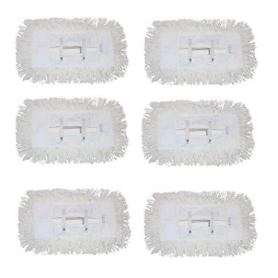 12 in. Dust Mop with 5 in. x 12 in. Tie on Mop Head (6-Pack)