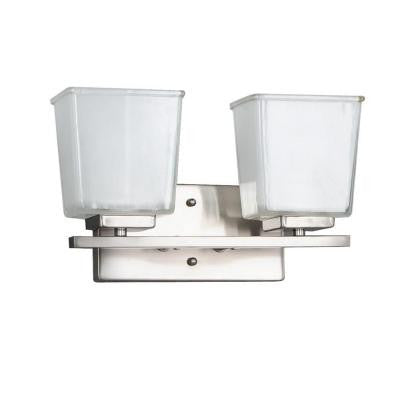 2-Light Brushed Nickel Wall Vanity Fixture