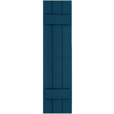 Wood Composite 12 in. x 47 in. Board & Batten Shutters Pair #637 Deep Sea Blue