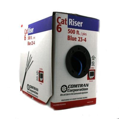 500 ft. 23/4-Gauge Category 6 Riser Internet Wire - Blue