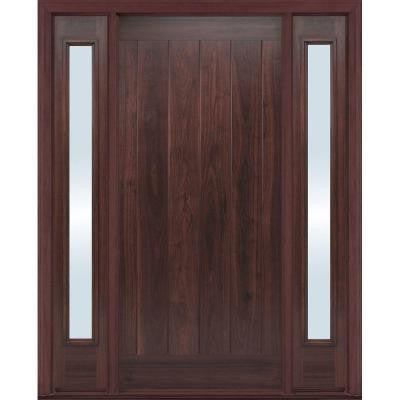 36 in. x 80 in. AvantGuard Flagstaff Finished Smooth Fiberglass Prehung Front Door with No Brickmold and Sidelites