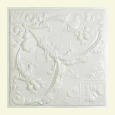Saginaw 2 ft. x 2 ft. Lay-in Tin Ceiling Tile in Gloss White