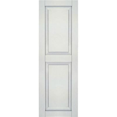 15 in. x 71 in. Exterior Composite Wood Raised Panel Shutters Pair White