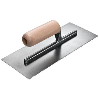 1/16 in. x 1/16 in. x 3/32 in. U-Notch Pro Trowel with Wood Handle