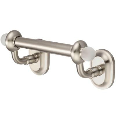Glass Series Double Post Toilet Paper Holder in Brushed Nickel