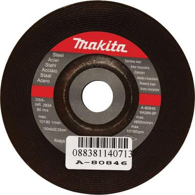 6 in. x 7/8 in. x 1/4 in. 24-Grit General Purpose Metal Grinding Wheel