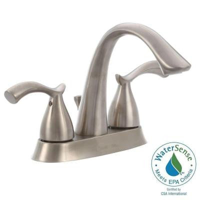 Edgewood 4 in. Centerset 2-Handle High-Arc Bathroom Faucet in Brushed Nickel
