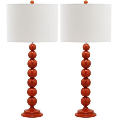 Jenna 31 in. Blood Orange Stacked Ball Lamp (Set of 2)