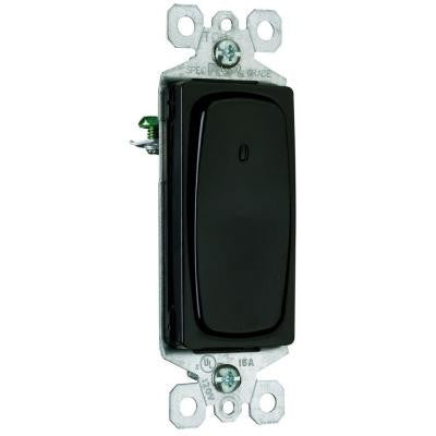 Signature Lighted Switch Single Pole 15 Amp Black
