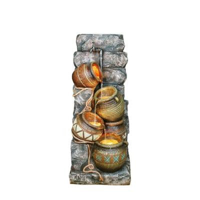 43 in. Grey Potter Pitcher Indoor/Outdoor Fountain
