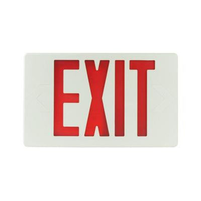 Nexis 1-Light Thermoplastic LED Universal Mount White with Red Emergency Exit Sign