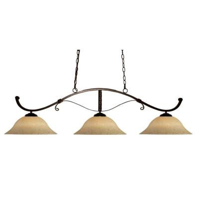 Lawrence 3-Light Bronze Incandescent Ceiling Island Light