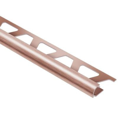 Rondec Brushed Copper/Bronze Anodized Aluminum 5/16 in. x 8 ft. 2-1/2 in. Metal Bullnose Tile Edging Trim