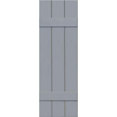 12 in. x 67 in. Exterior Composite Wood Board and Batten Shutters Pair Unfinished