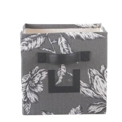 10.75 in. W x 11 in. H Antebellum Grap Fabric Storage Bin with Handle