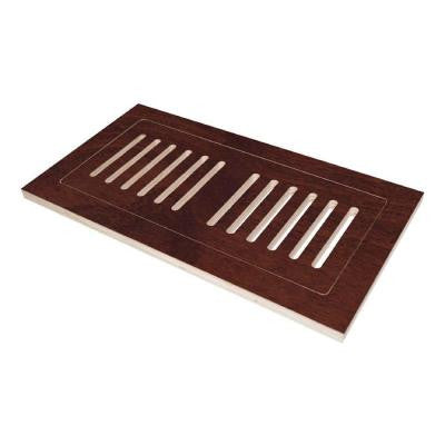 4 in. x 10 in. Engineered Hardwood Flush Mount Floor Register, Hand Scraped Mahogany Natural