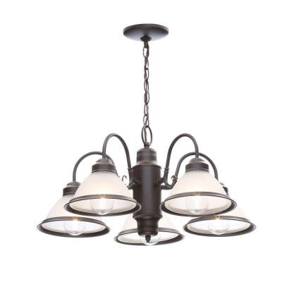 Halophane 5-Light Oil Rubbed Bronze Chandelier
