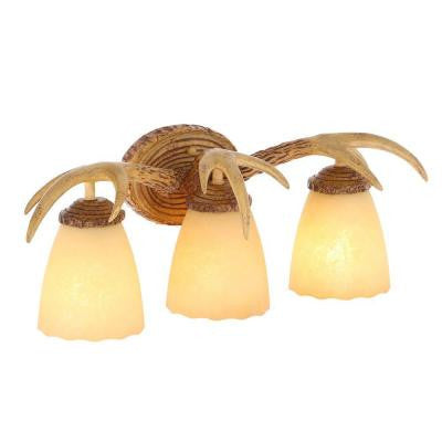 3-Light Natural Antler Bath Light