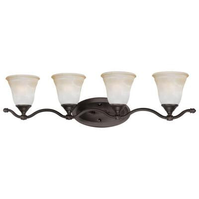 Harmony 4-Light Aged Bronze Bath Fixture