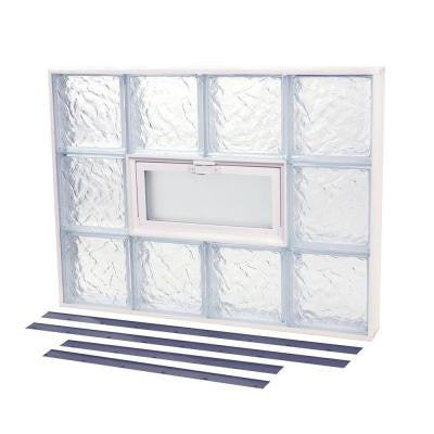 52.875 in. x 29.375 in. NailUp2 Vented Ice Pattern Glass Block Window