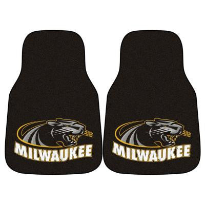 NCAA University of Wisconsin Milwaukee Heavy Duty 2-Piece 18 in. x 27 in. Nylon Carpet Car Mat