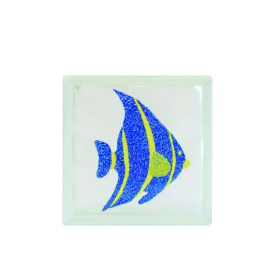 8 in. x 8 in. x 4 in. Fish Art Glass Block (1-Case)