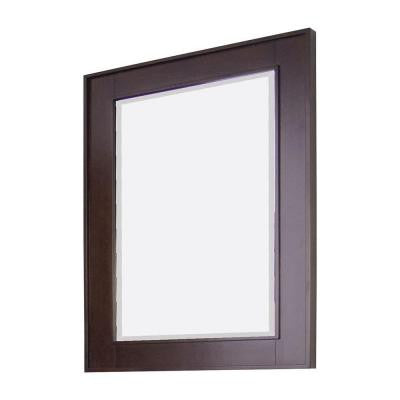 32-in. W x 36-in. H Transitional Birch Wood-Veneer Wood Mirror In Tobacco