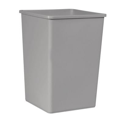 Untouchable 35 gal. Gray Square Trash Can