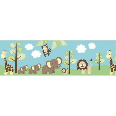 6 in. Jungle Friends Border Multicolor Jungle Border