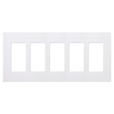 Claro 5-Gang Wall Plate - White