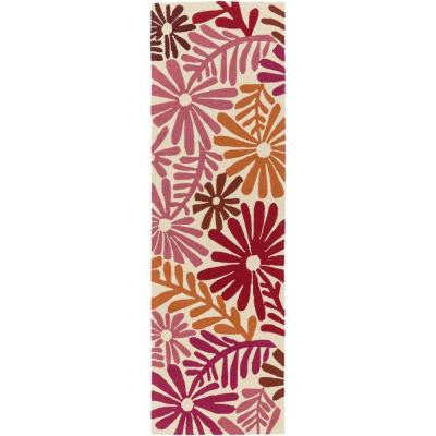Bully Choop Hot Pink 2 ft. 6 in. x 8 ft. Indoor/Outdoor Rug Runner