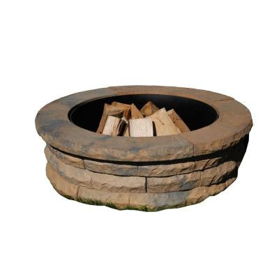 Ledgestone 47 in. Concrete Fire Pit Ring Kit Tan Variegated