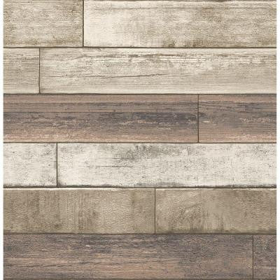 8 in. W x 10 in. H Rust Weathered Plank Wood Texture Wallpaper Sample